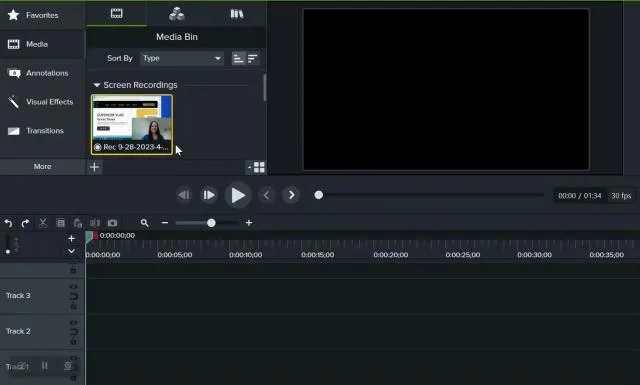 Usando o Camtasia para montar e editar videoclipes