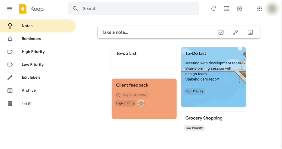 Google Keep contro Apple Notes: funzionalità di ricerca