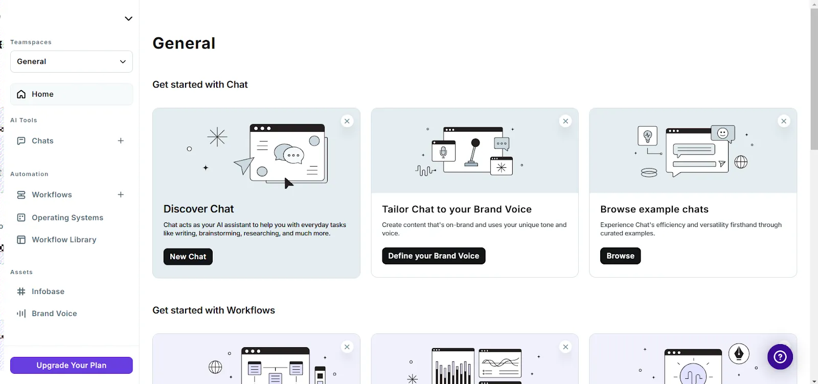 Alternativa a Wordtune: Copy.ai: la mejor para generar correos electrónicos y contenido para redes sociales.