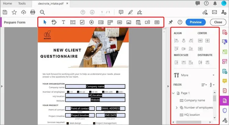 Jak vytvořit vyplnitelný formulář v Adobe. 3: Náhled a úpravy