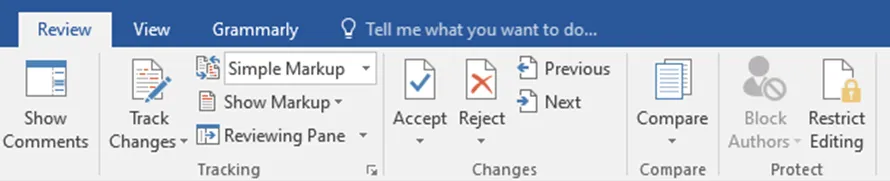 Scheda Revisione in Microsoft Word