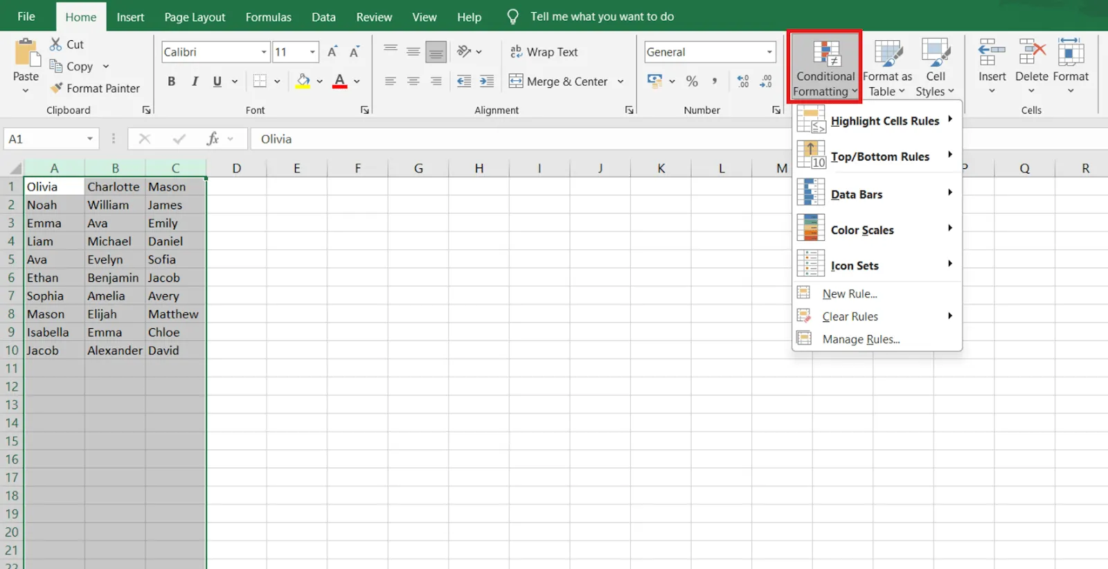 วิธีค้นหาข้อมูลซ้ำใน Excel - การจัดรูปแบบตามเงื่อนไขในกลุ่มสไตล์