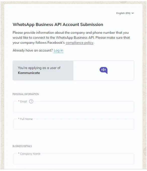 استخدم واجهة برمجة تطبيقات WhatsApp Business - الخطوتان 1 و 2