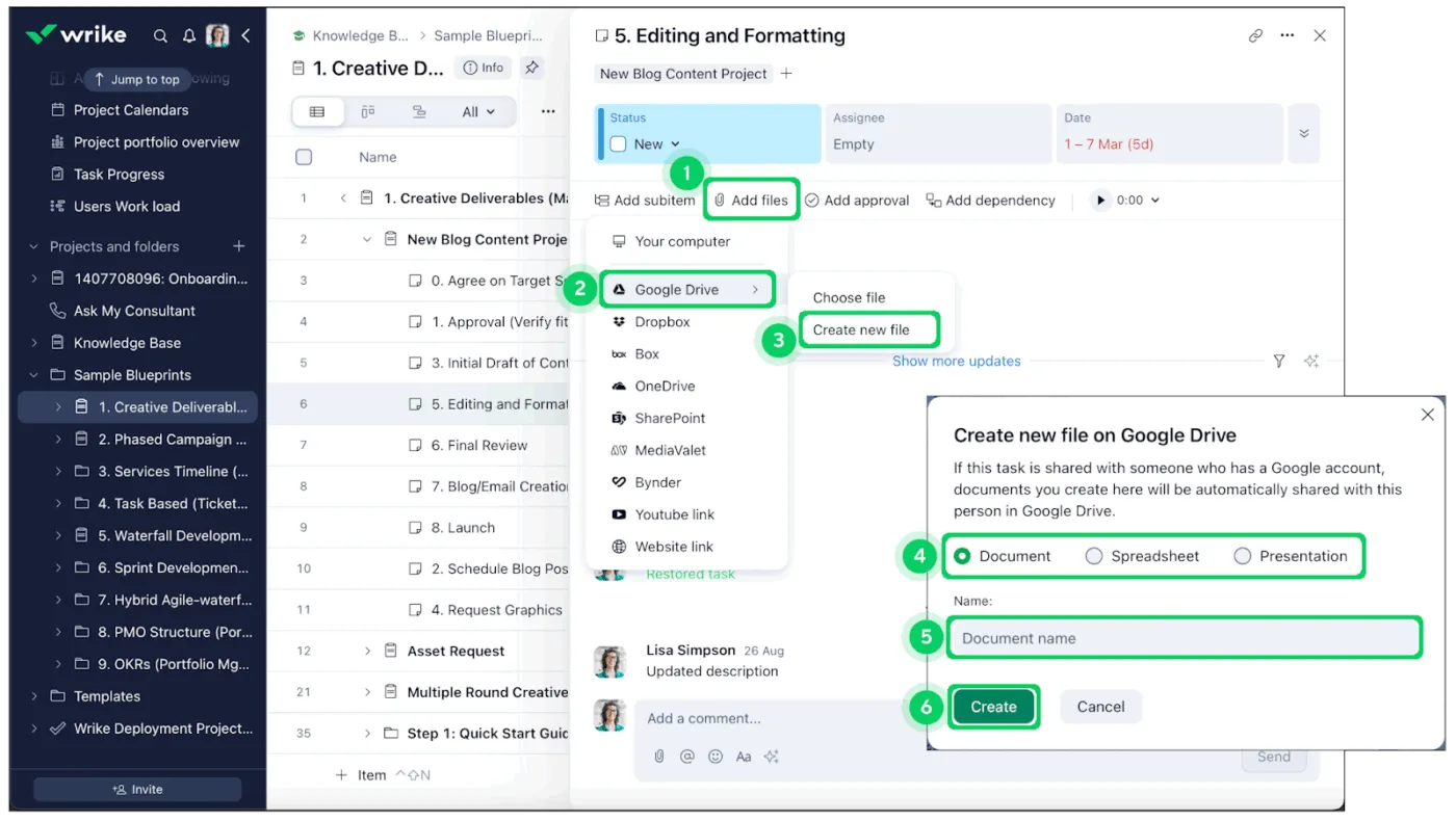 Wrike aracılığıyla - Google Çalışma Alanı entegrasyonuna sahip Proje Yönetimi Yazılımı