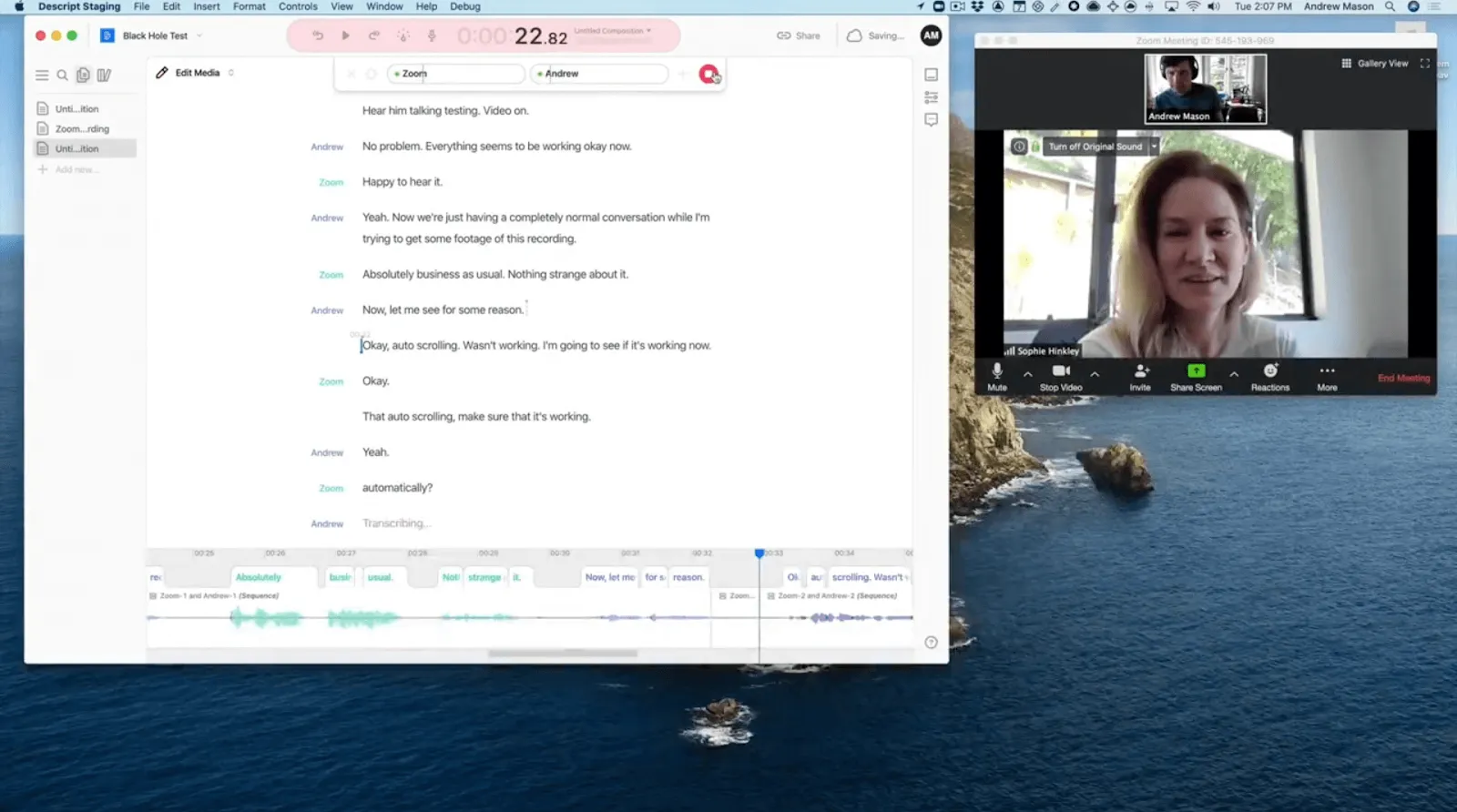Descript Dashboard: Assembly AI Alternative