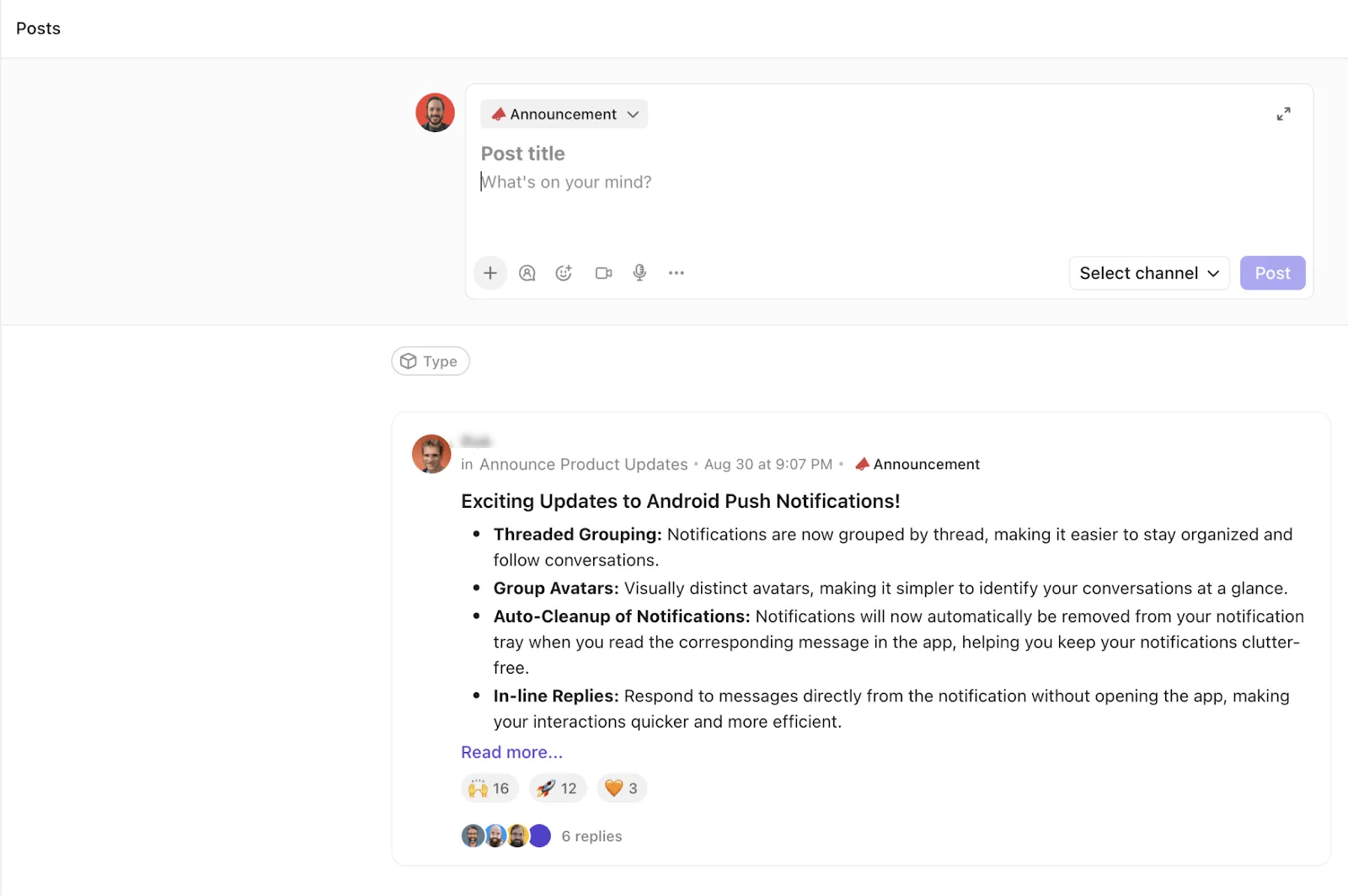 ClickUp-Ankündigungen: Slack-Umfrage