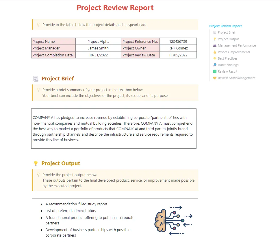 Modello di recensione ClickUp