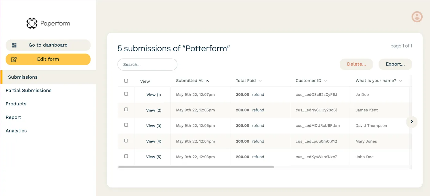 ทางเลือกของ Zoho Forms: Paperform: เหมาะที่สุดสำหรับแบบฟอร์มที่มีแบรนด์, การชำระเงิน, และตรรกะที่ยืดหยุ่น