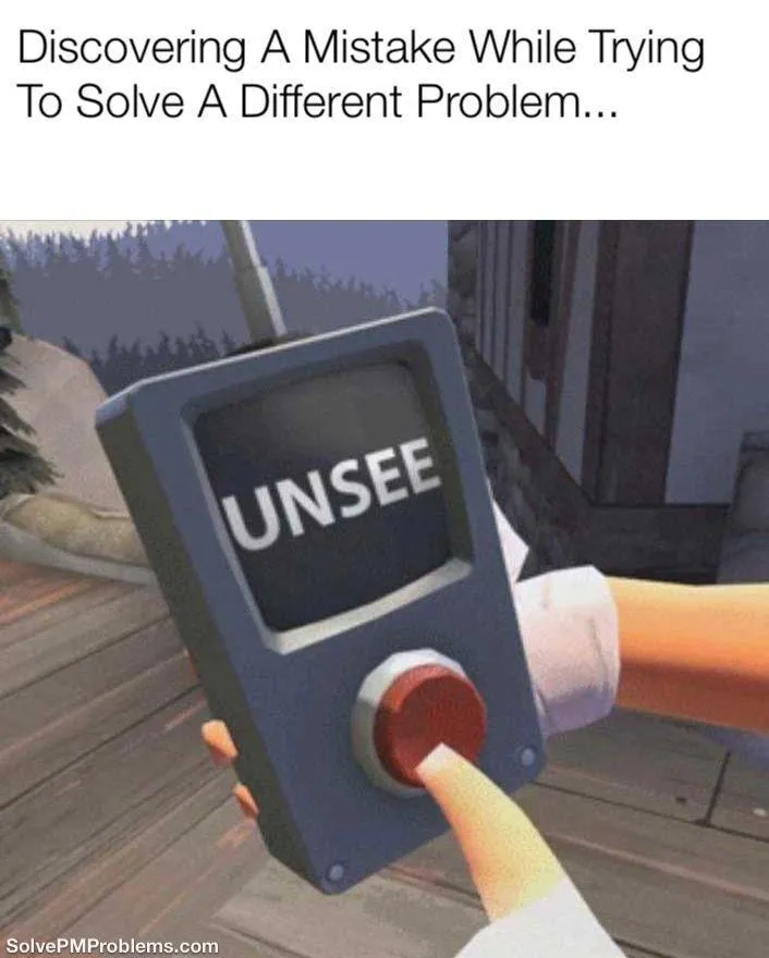 Unsee projektproblémák mém