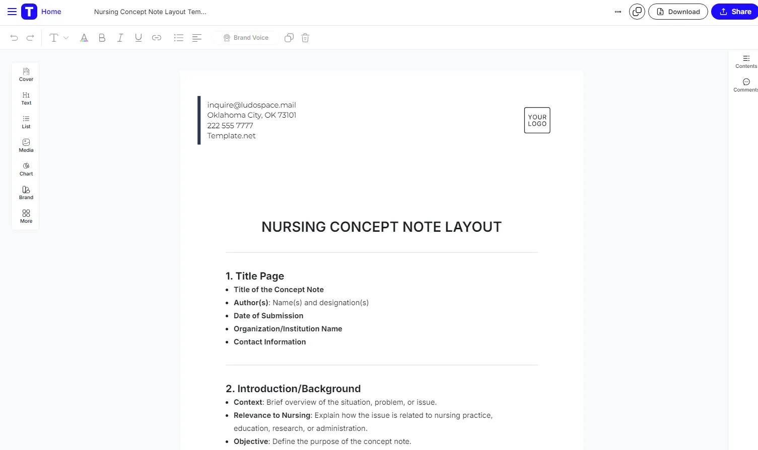Шаблон за оформление на бележки за медицински грижи от Template.Net