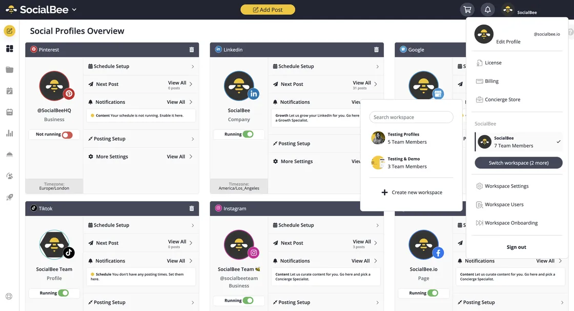 SocialBee: Tốt nhất cho quản lý mạng xã hội được hỗ trợ bởi trí tuệ nhân tạo (AI)