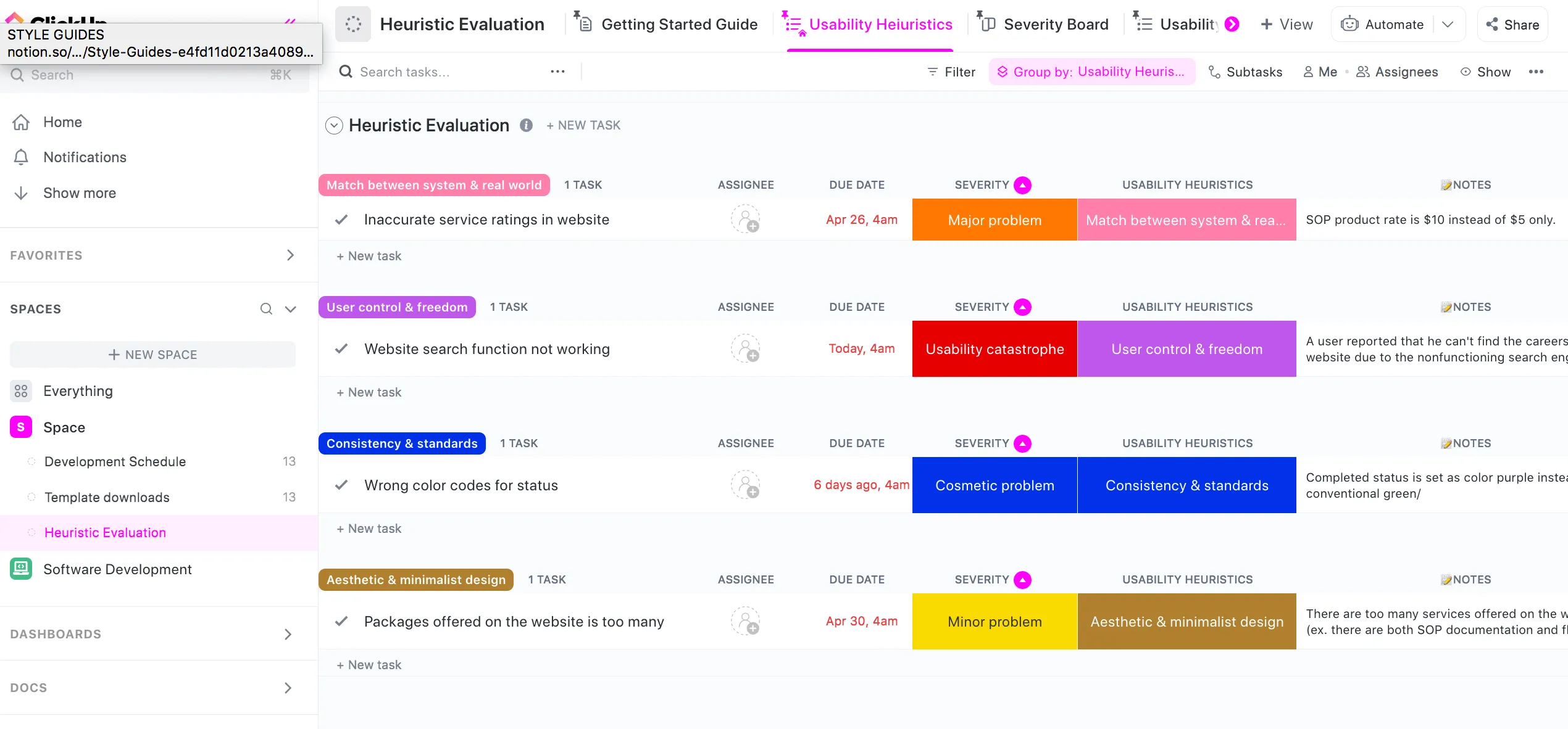 Ce modèle d'évaluation heuristique peut être utilisé pour évaluer la facilité d'utilisation d'une interface/d'un système sur la base de 10 règles empiriques courantes.