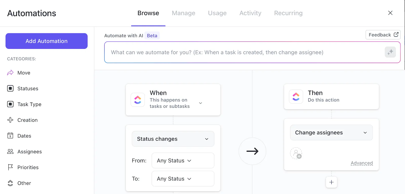 Automatizaciones de ClickUp