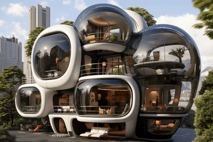 Desain arsitektur yang unik dan tidak konvensional yang dihasilkan oleh AI