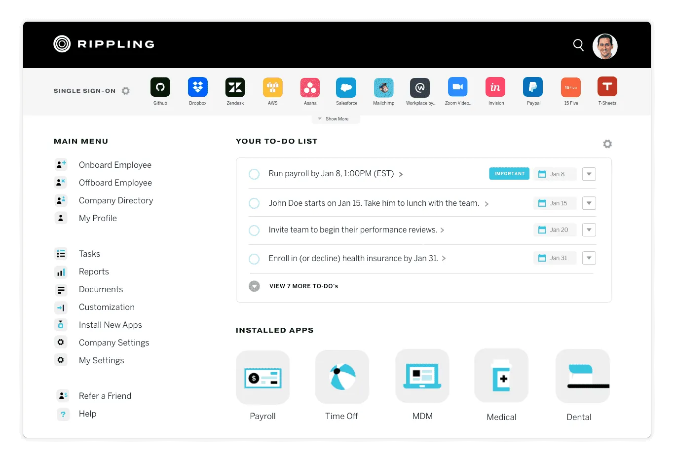 Rippling HR CRM pro automatizaci životního cyklu zaměstnanců
