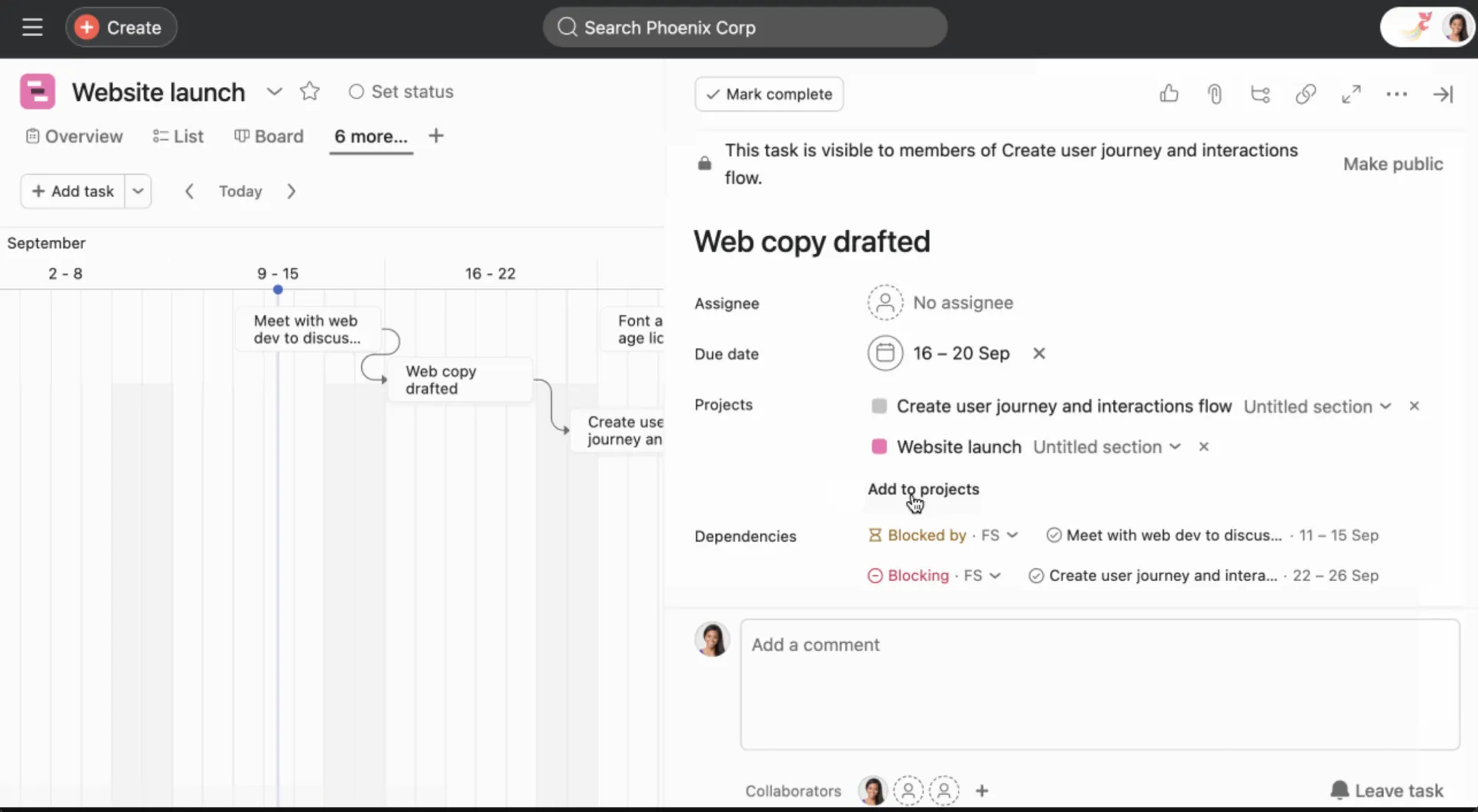 Taken en projecten in Asana: ClickUp versus Asana