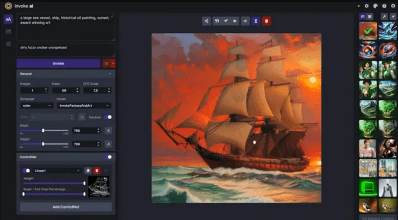 Exemple d'image générée par IA dans Invoke AI