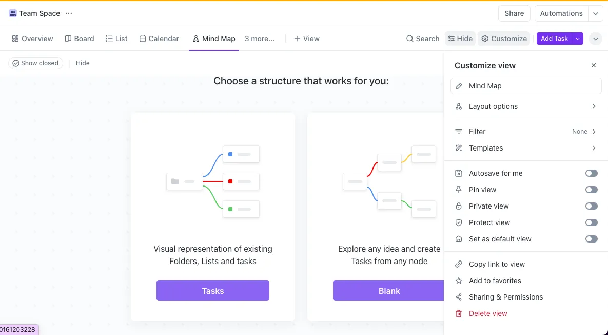 Mapas mentales de ClickUp