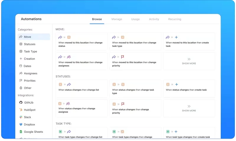 Automatizaciones de ClickUp
