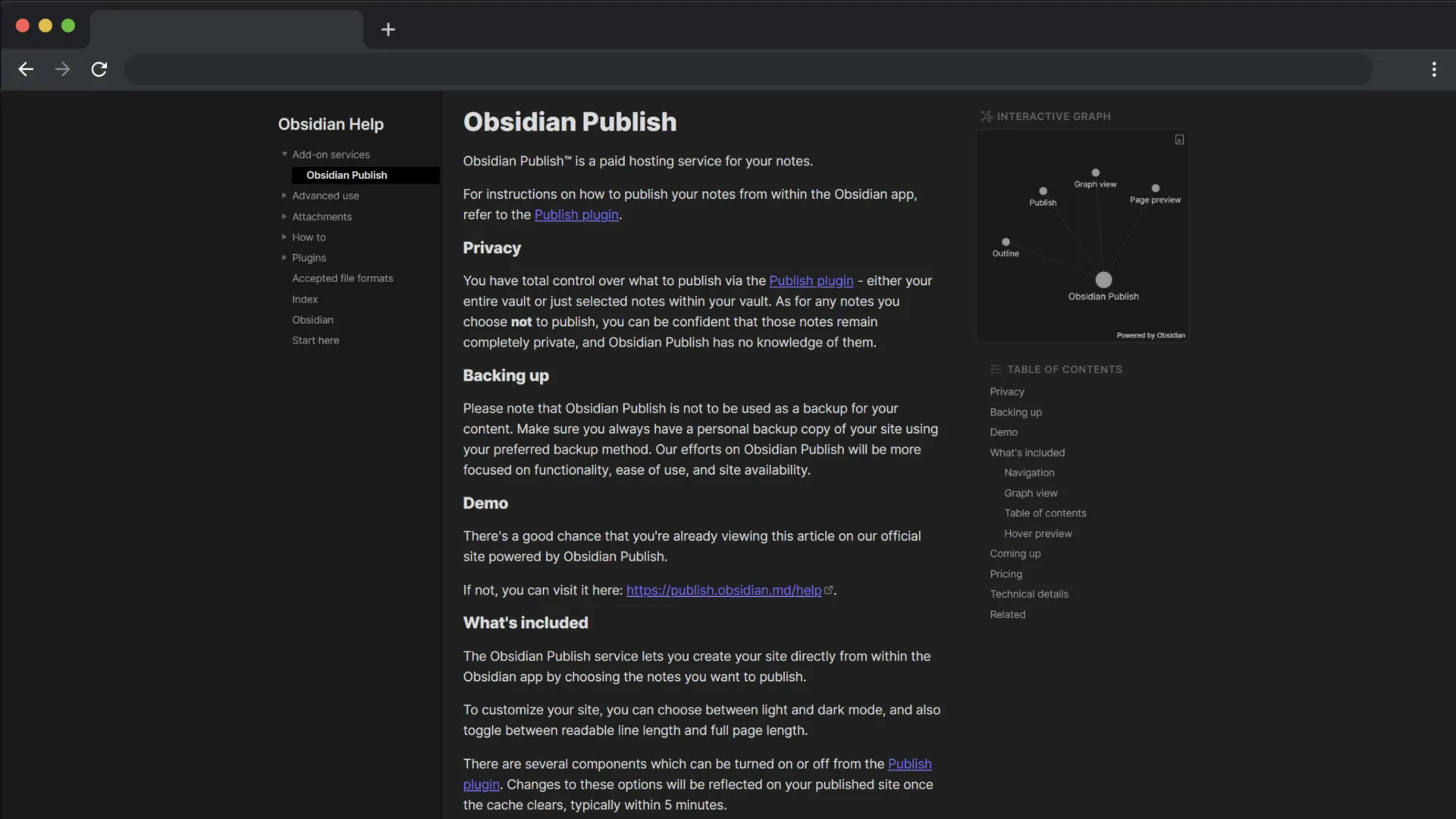 Ví dụ về Obsidian Publish