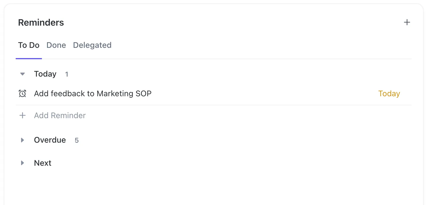 ClickUp-Erinnerungen