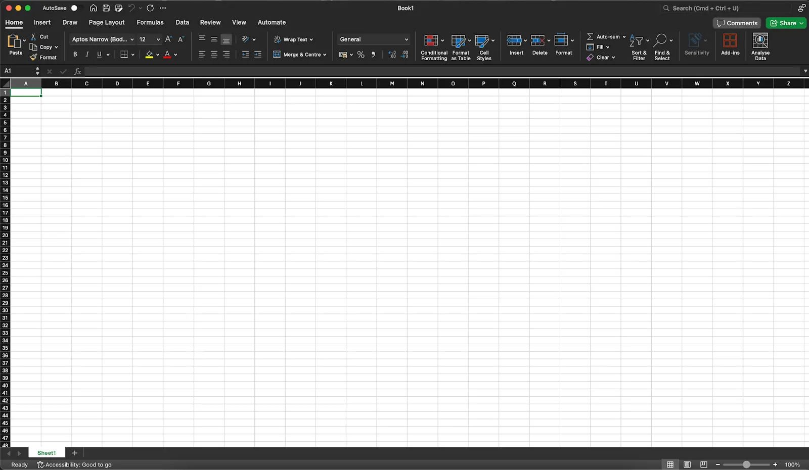 Excel-munkalapot