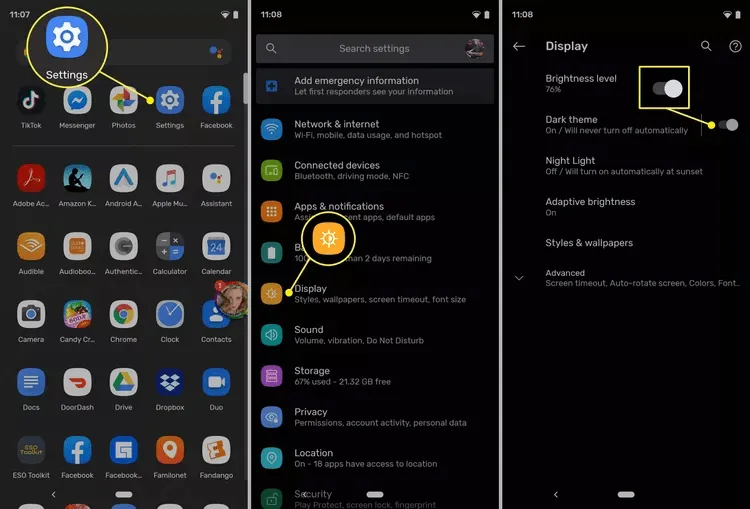 Pour les appareils Android
Avantages du mode sombre