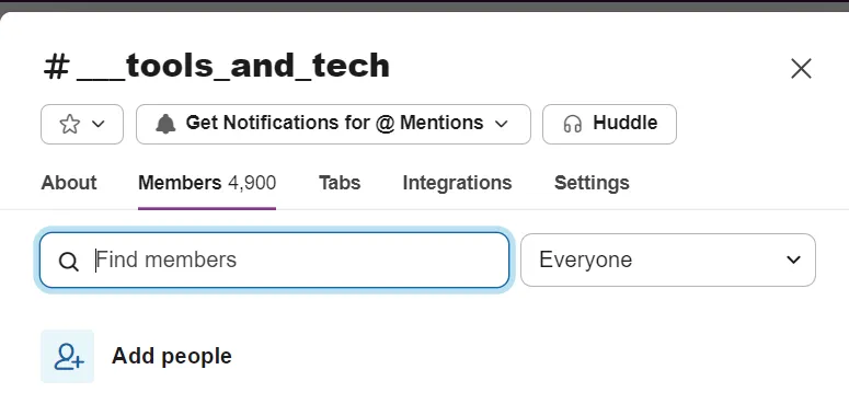 Adicionar pessoas ao canal do Slack
