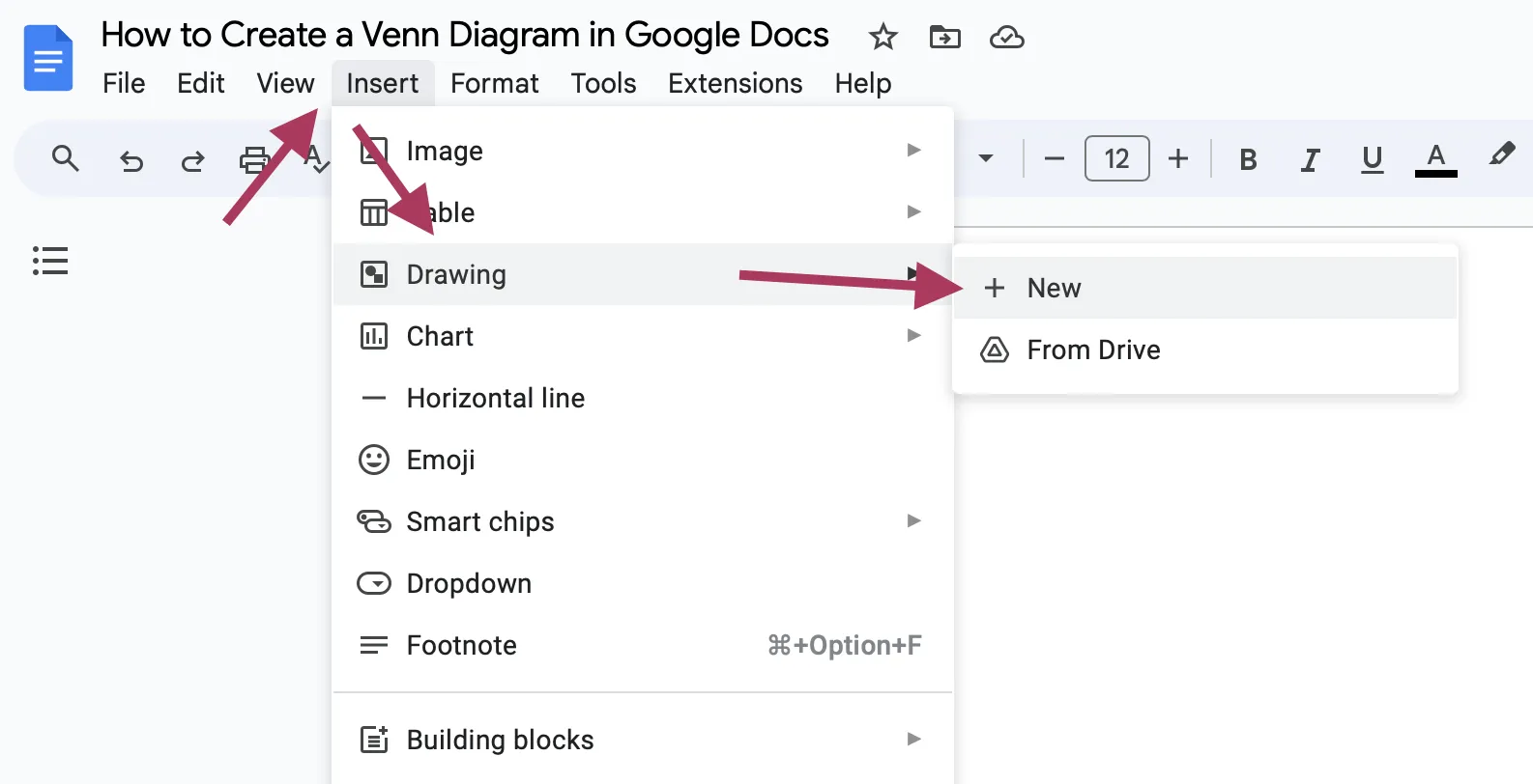 วาดรูปทรงใหม่ใน Google Docs