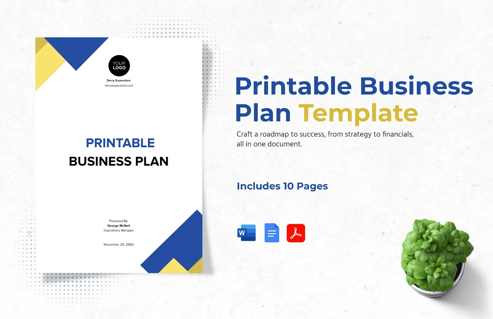 Plan Business imprimible de Documentos de Google
