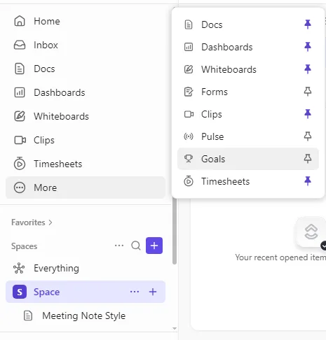 Obiettivi in ClickUp