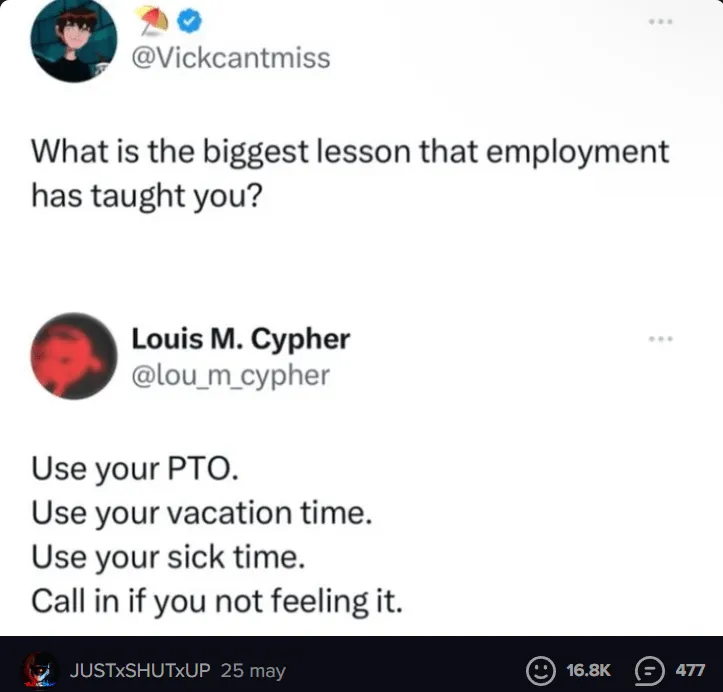 El meme con las lecciones más importantes sobre el empleo.