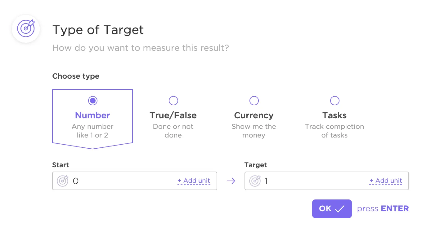 Tipi di traguardi in ClickUp Obiettivi