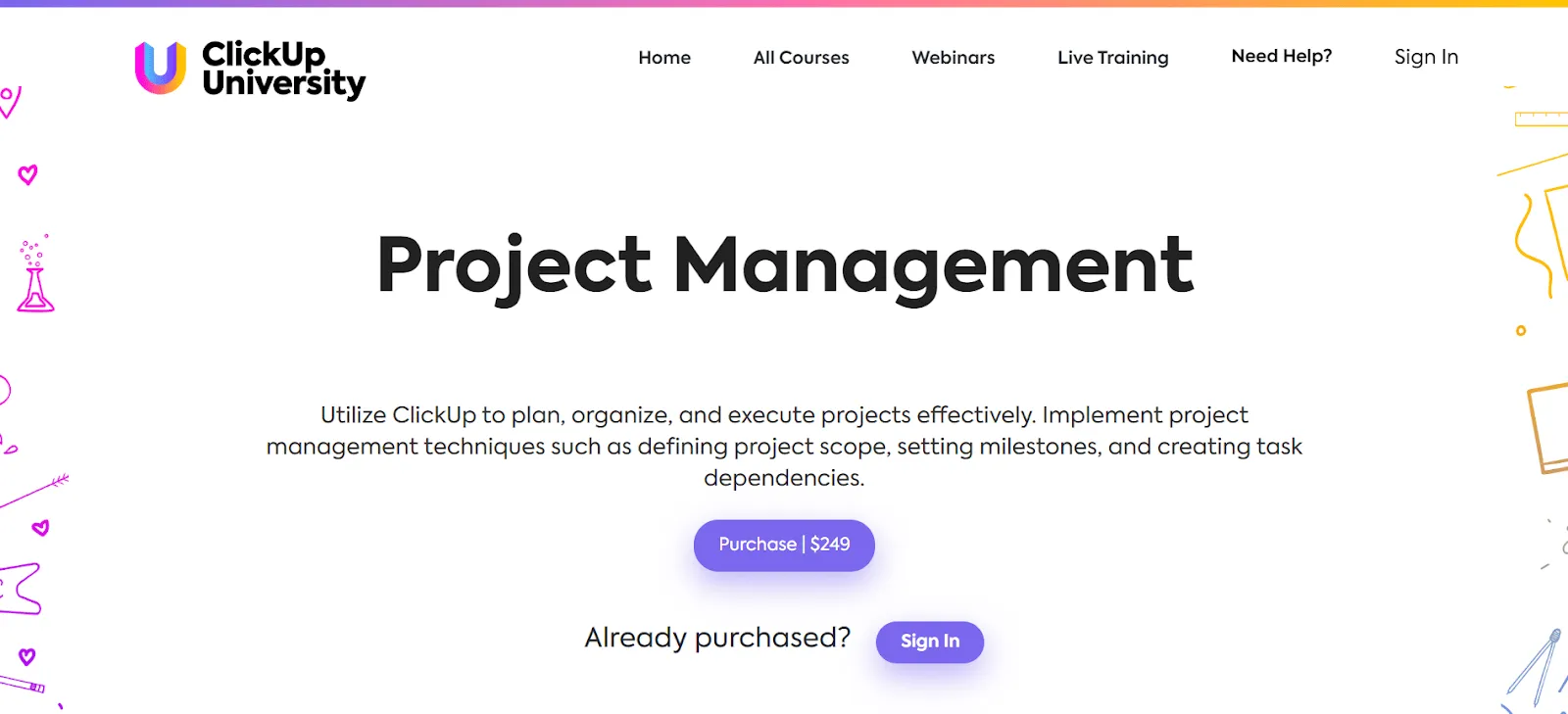 Gestión de proyectos de ClickUp University