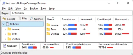 BullseyeCoverage (임베디드 및 중요 시스템의 결정 기반 C++ 테스트에 최적)