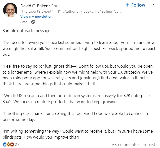Exemplo de mensagem de contato bem-sucedida no LinkedIn: como entrar em contato com um recrutador no LinkedIn