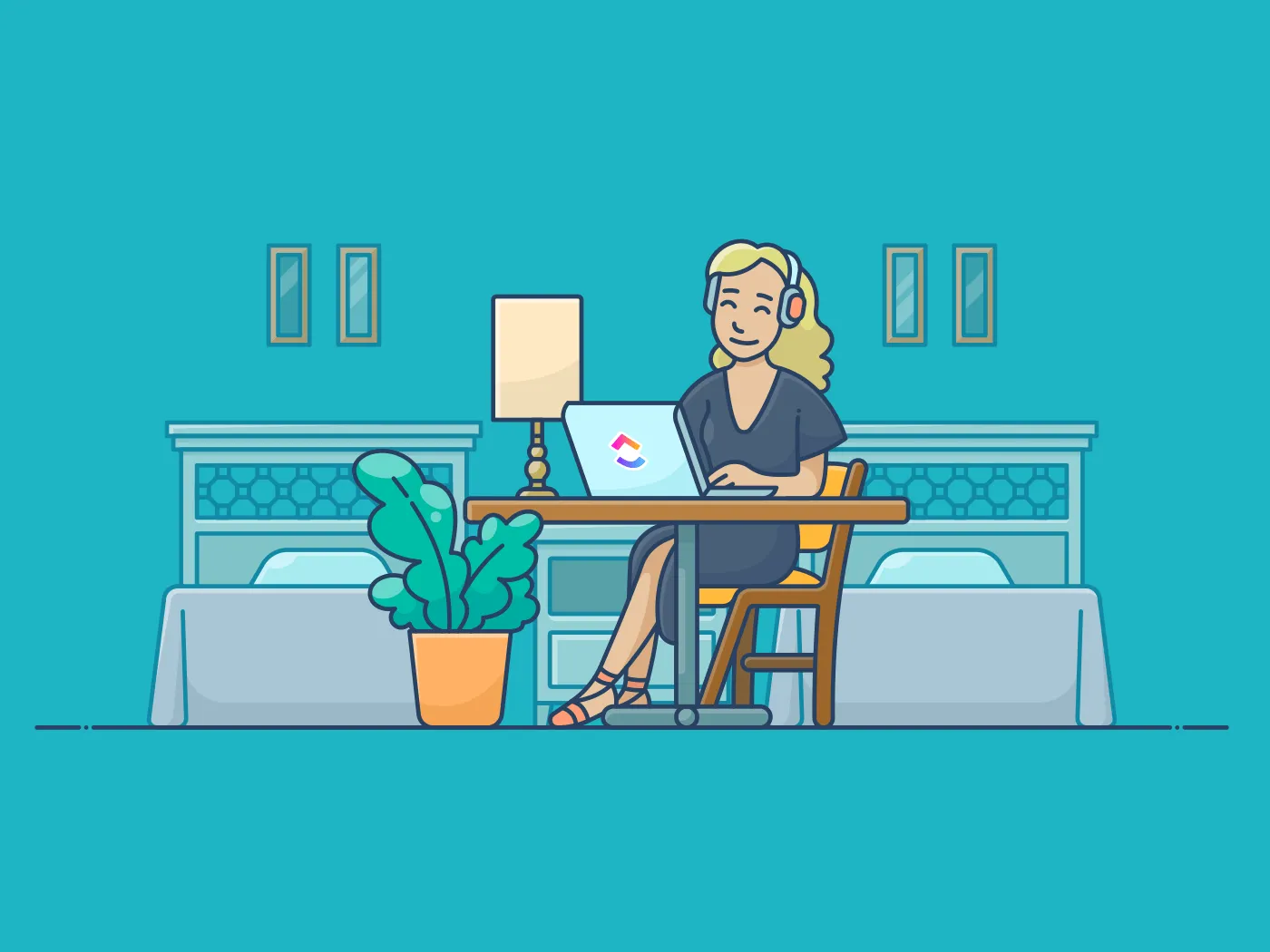 bekerja dari rumah clickup illo