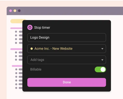 Ví dụ về tích hợp Toggl Slack