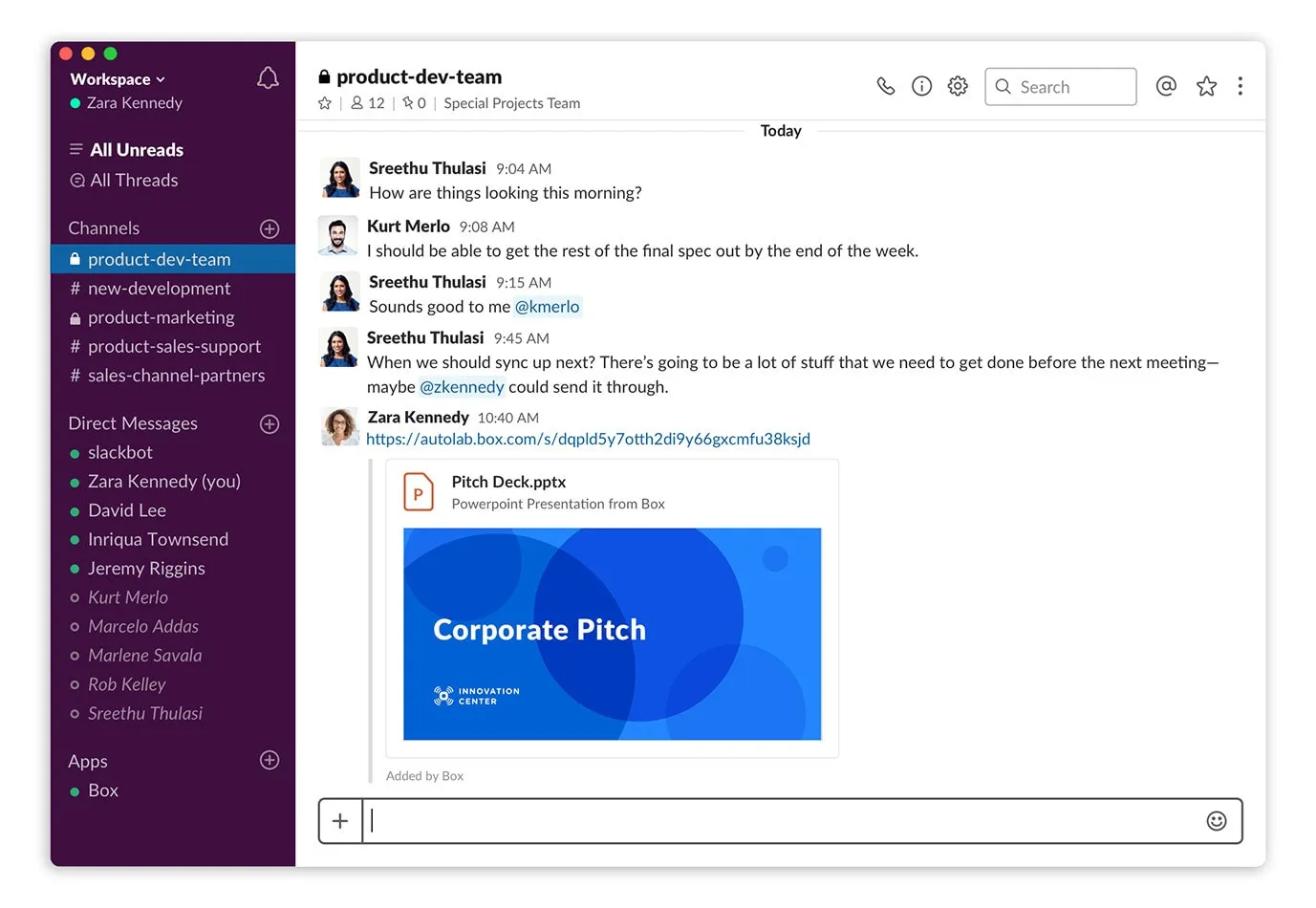 Slack Dashboard: Software für die Dateifreigabe