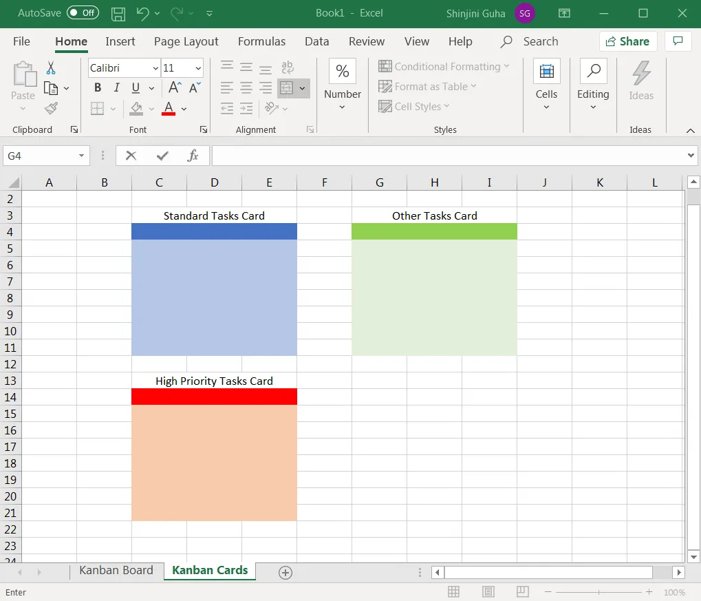 schede attività in Excel