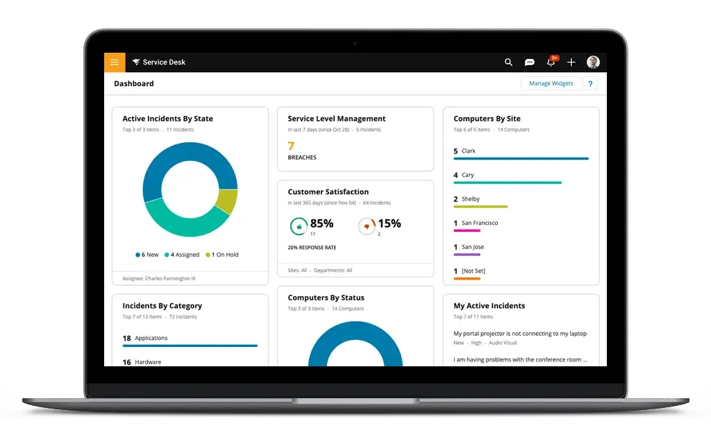 ซอฟต์แวร์การจัดการคำขอบริการของ SolarWinds