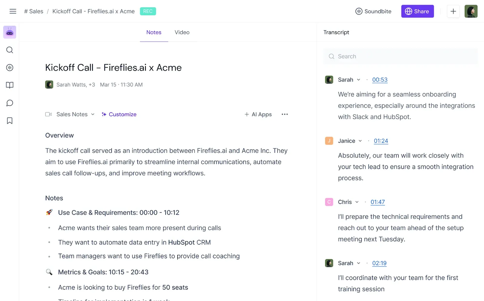 Fireflies AI: AI agenti pro schůzky