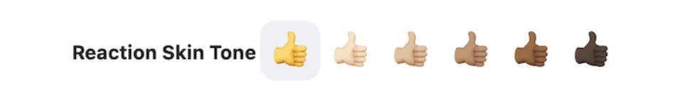 Povolte emoji reakce s různými odstíny pleti