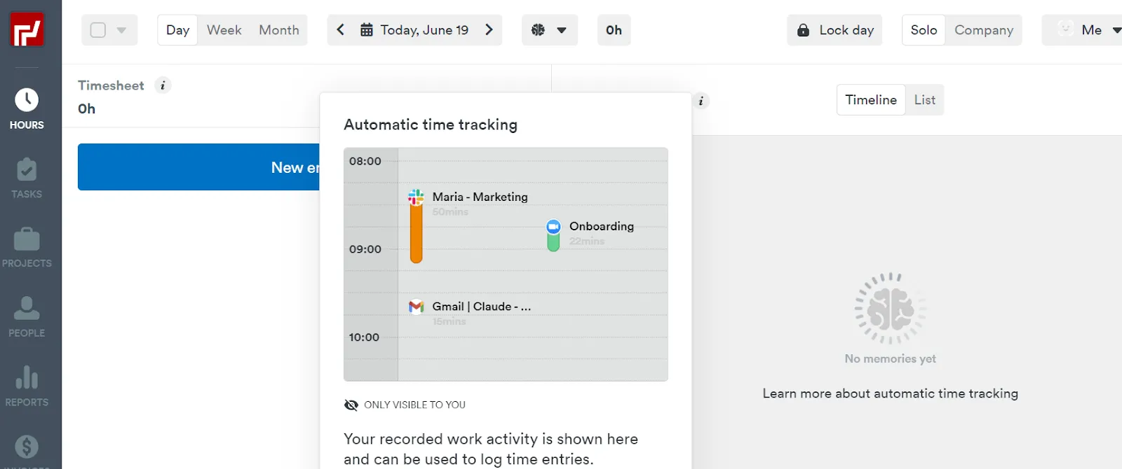 Dashboard Timely