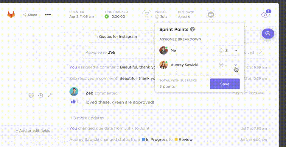 Sprints de ClickUp