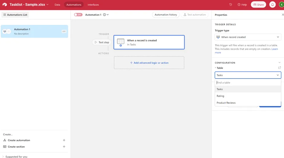 Автоматизация на Airtable