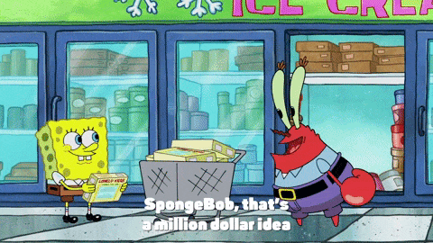 El Sr. Cangrejo diciendo que es una idea millonaria.