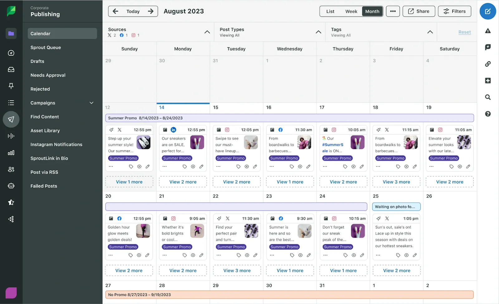 Sprout Social (la mejor para análisis avanzados y colaboración en equipo)