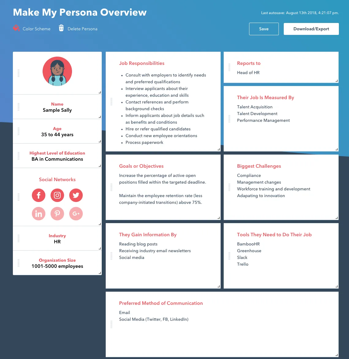 Crear mi perfil de panorámica de HubSpot