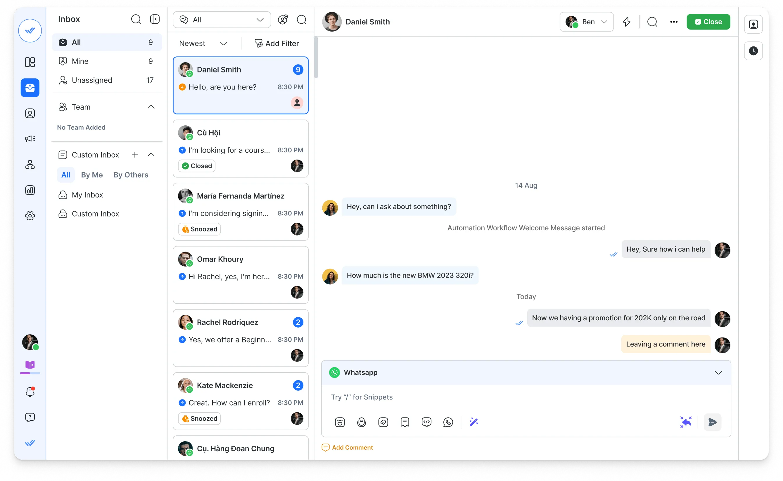 Software pro správu komunikace se zákazníky Respond.io